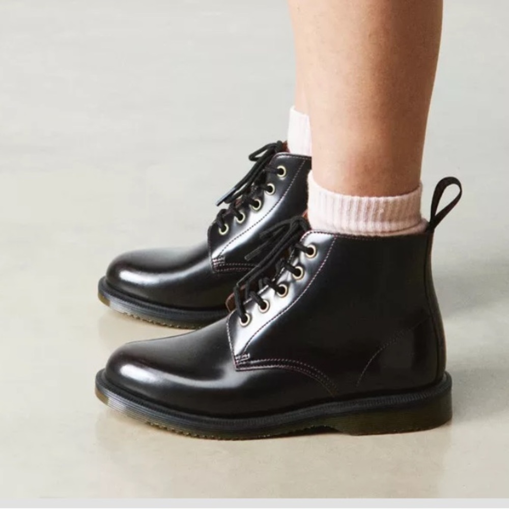 Dr Martens Emmeline Arcadia Lace Up Boots in Cherry Red Sz 7